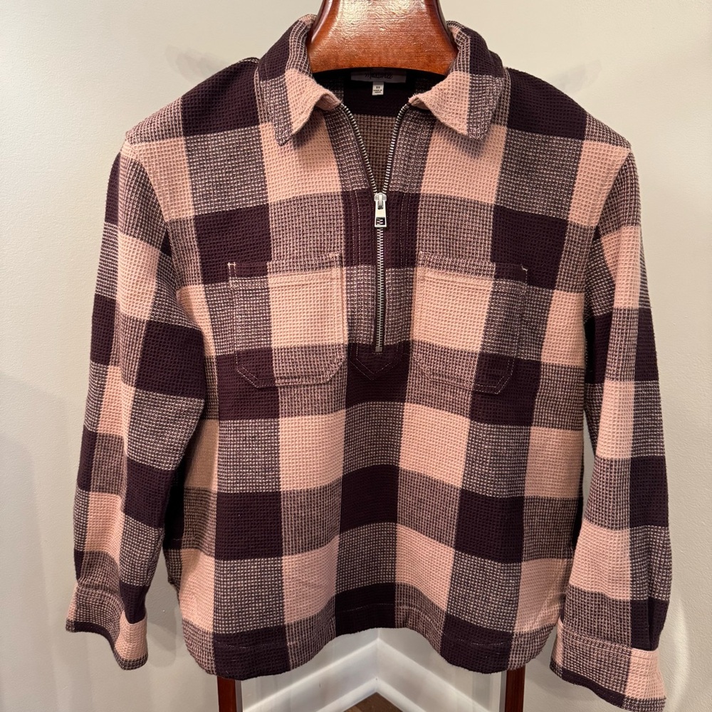 Madewell Plaid Half-Zip Popover Shirt